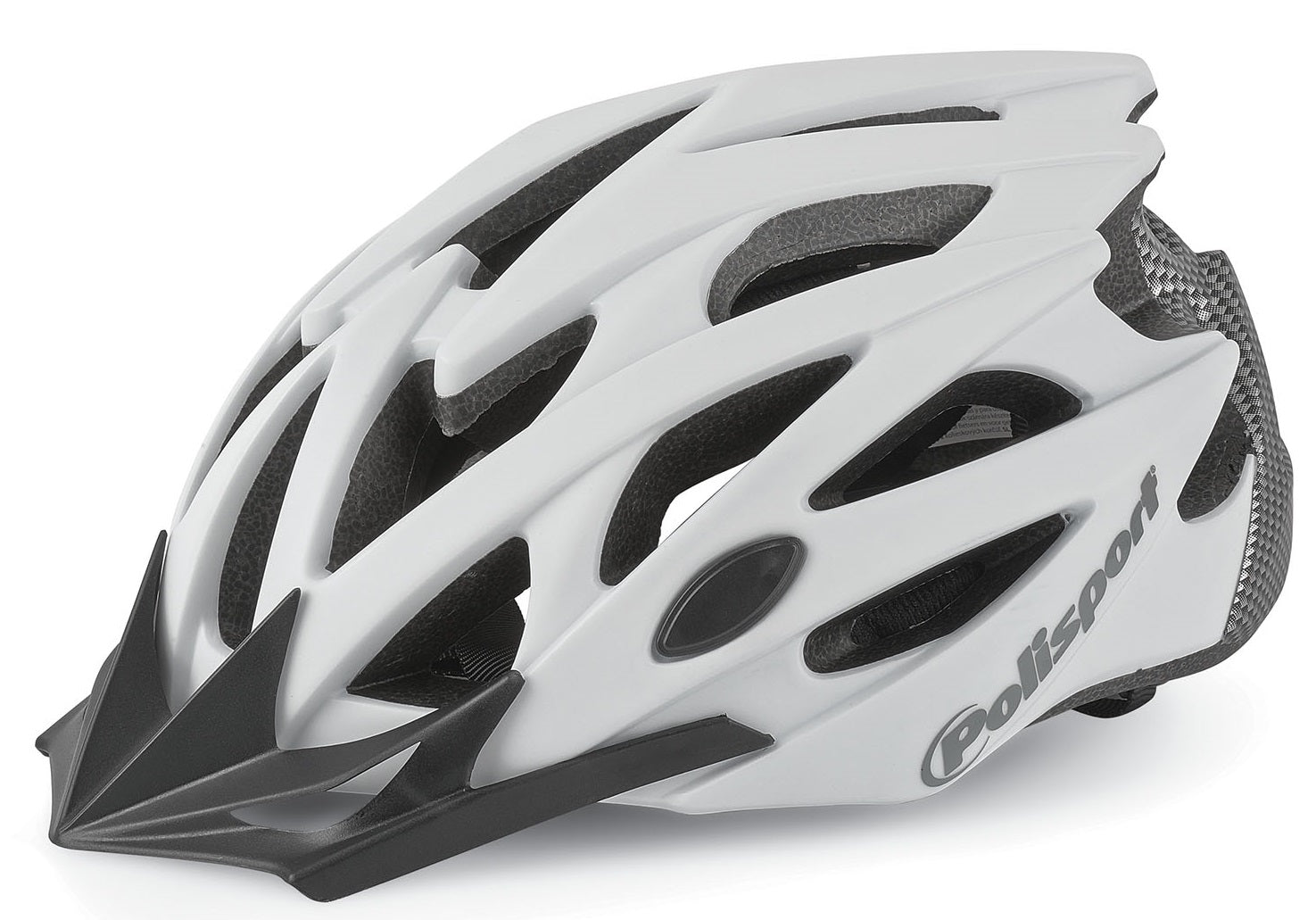 Polisport-Zweig-Fahrradhelm L 58-61 cm weiß matt Kohlenstoff