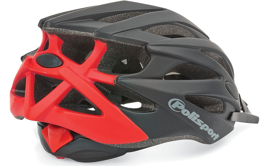Polisport twig fietshelm l 58-61cm zwart mat rood