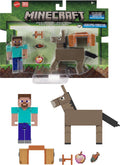 Minecraft steve and donkey figures, 6 jaar, , meerkleurig, kunststof
