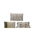 Decoris kussen met print beige katoen 30x50cm