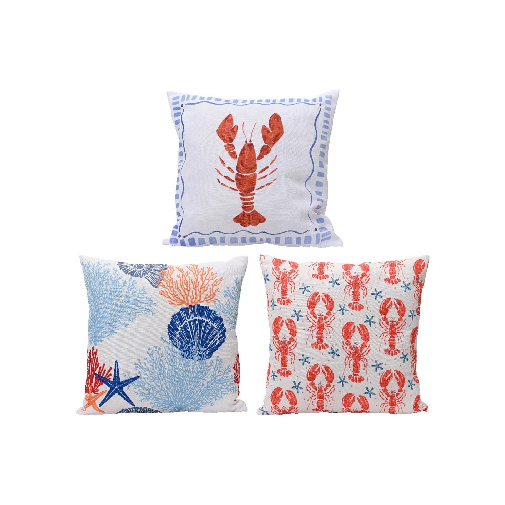Decoris buitenkussen polyester 45x45x3cm 3 assorti