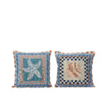 Decoris kussen met schelp katoen 43x43x4cm