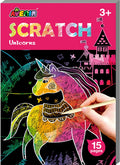 Avenir scratch art boek mini a6 - eenhoorns - 15 pagina's - 3 jaar