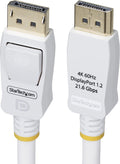 Startech 3m vesa gecertificeerde displayport 1.2 kabel, wit, 4k60hz, 21.6gbps, vergrendelbare dp connectors, dp 1.2 kabel