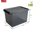 Sunware comfort line opbergbox 22l met deksel transparant grijs