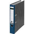 Ordner leitz 1050 karton papier 5,2cm blauw duimgat rugetiket schutblad