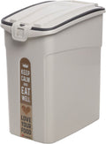 Flamingo voerton hond – 33l – rechthoekig – beige – met handvat – deksel met klepje dat vastklikt – inclusief schepje – kunststof – 26,5x42x46 cm – kolio