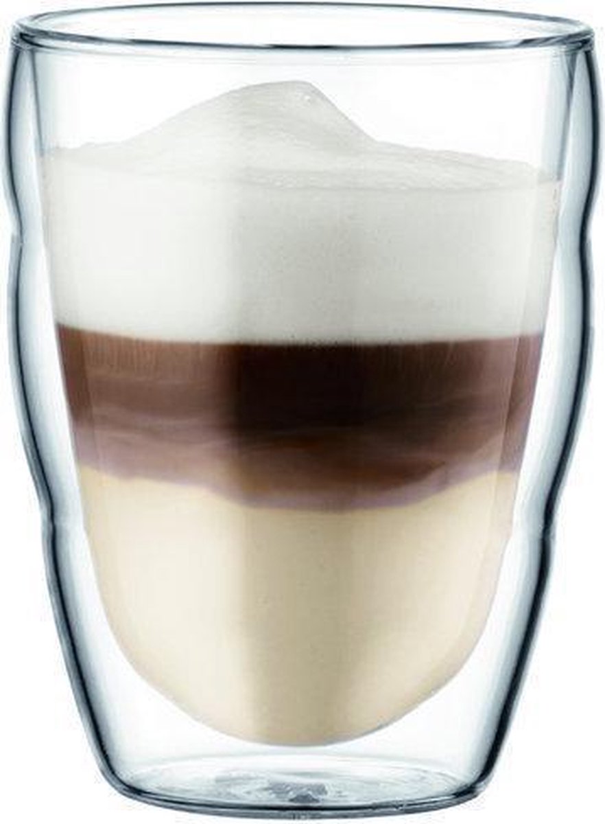 Bodum - pilatus - dubbelwandig glas - koffie - 0.25 l - set a 2 stuks