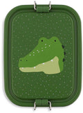 Trixie | brooddoos klein - mr. alligator - rsv lunchbox voor kinderen - makkelijk te openen broodtrommel - groen - rvs