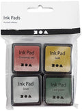 Creativ company stempelinkt, goud, lime groen, kerstrood, zilver, h: 2 cm, afm 3,5x3,5 cm, 4 stuk 1 doos