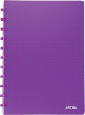 Atoma - trendy schrift - a4 - 144 bladzijden - commercieel geruit - transparant paars
