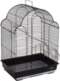 Flamingo vogelkooi – parkietenkooi bali zwart 42x30x57,5cm – stijlvolle metalen kooi met accessoires voor parkieten