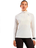 Odlo essential ceramiwarm sweatshirt met halve rits wit l vrouw l