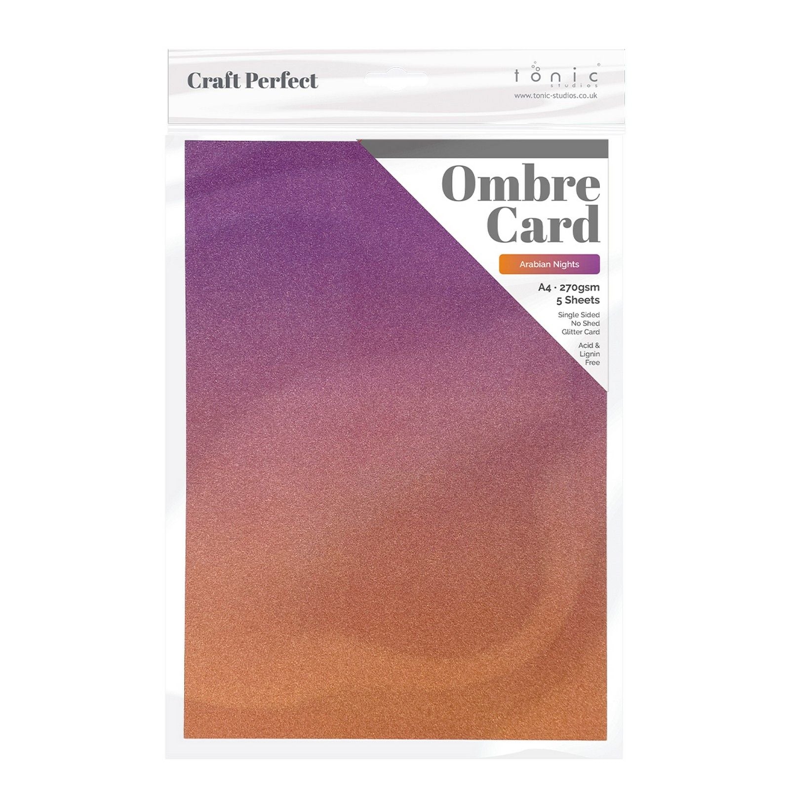 Craft perfect by tonic studios craft perfect • glitter card a4 250g ombre arabian nights 5pcs