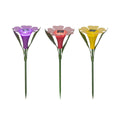 Lumineo solar steeklamp bloem plastic ø10xh30cm