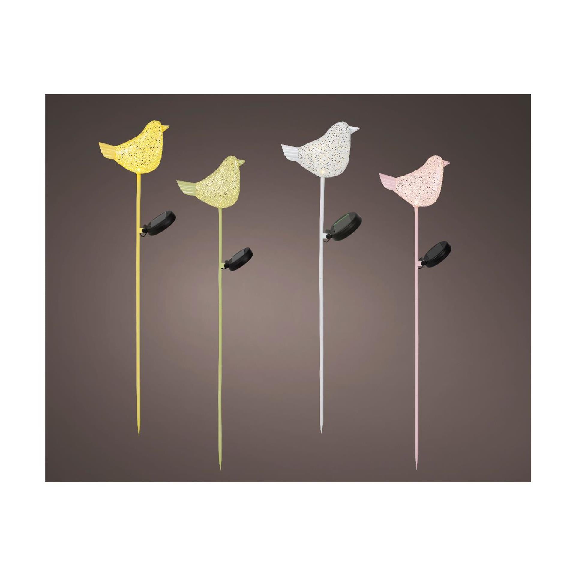 Lumineo solar steeklamp vogel metaal 13,5x7x80cm