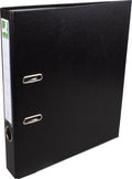 Q-connect ordner, voor ft a4, uit pp en papier, met beschermrand, rug van 5 cm, zwart