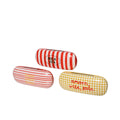 Decoris brillenkoker met tekst polyester 6x4x16,5cm 3 assorti