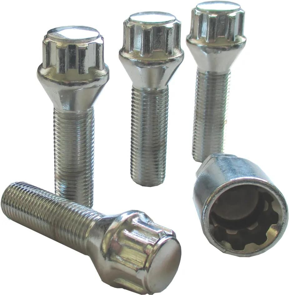 Autostyling seehase felgenschloss-set rim locks set chrome cone 60, m14x1.25x27 mm