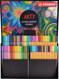Stabilo point 88 pen 68 - creative arty mixed in luxe box - met 34 stuks point 88 fineliners en 34 stuks pen 68 viltstiften