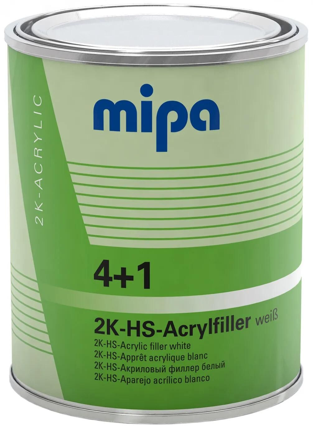 Mipa grundierfiller 4+1 acrylfiller hs 4+1 acrylic filter hs 1l white