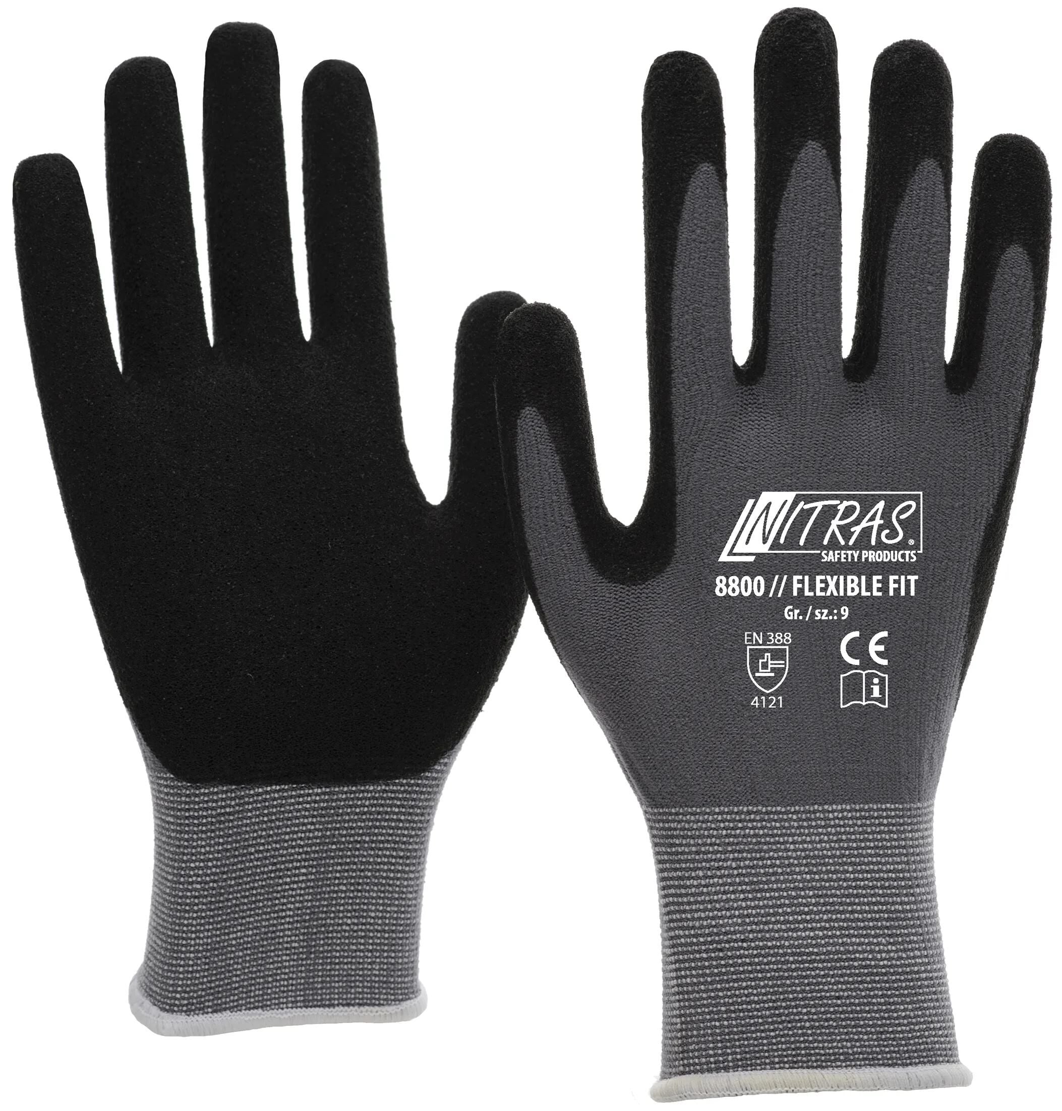 Nitras safety feinstrickhandschuh flexible fit glove size 11 knit gray sw flexible fit