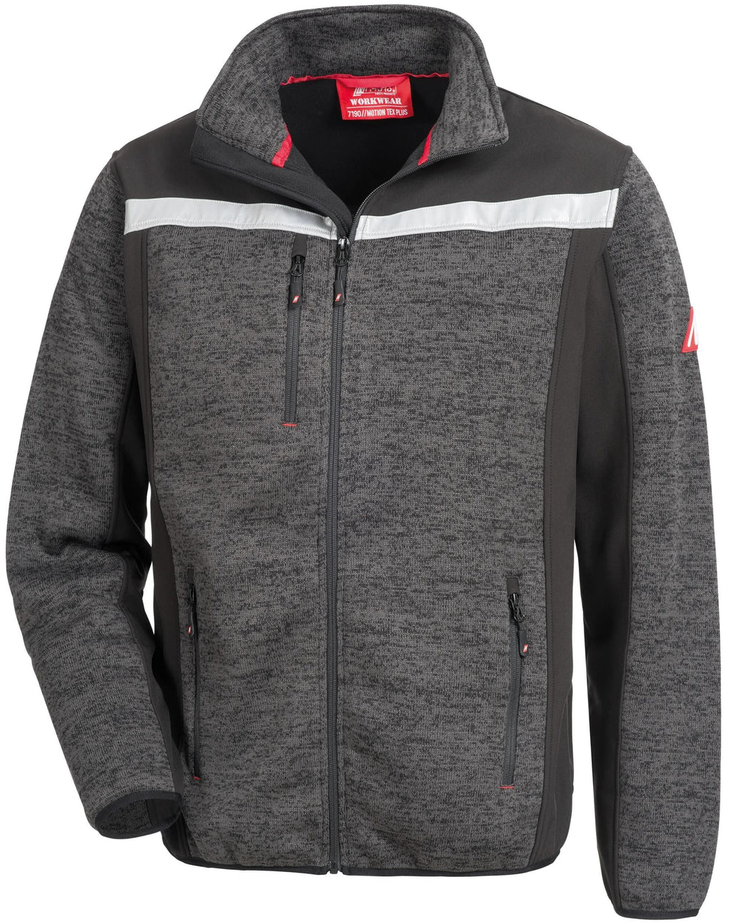 Nitras safety softshelljacke motion tex plus 7192 knitted softshell jacket. motion tex plus black