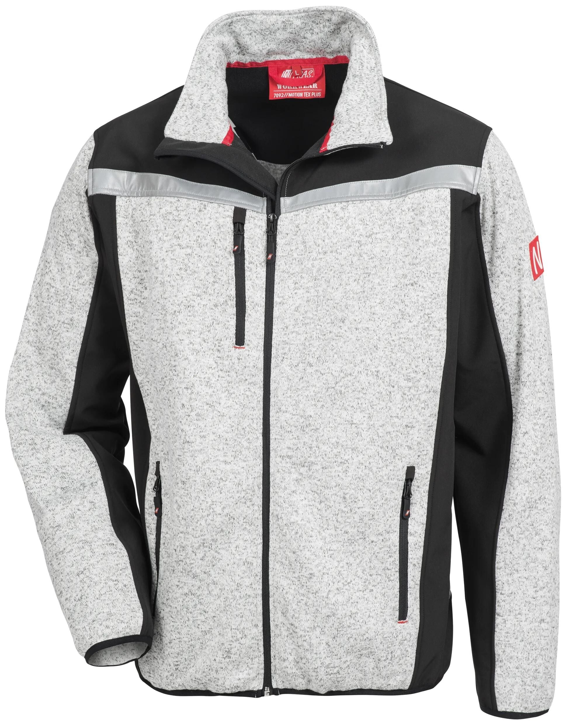 Nitras safety softshelljacke motion tex plus 7192 knitted softshell jacket. motion tex plus gray