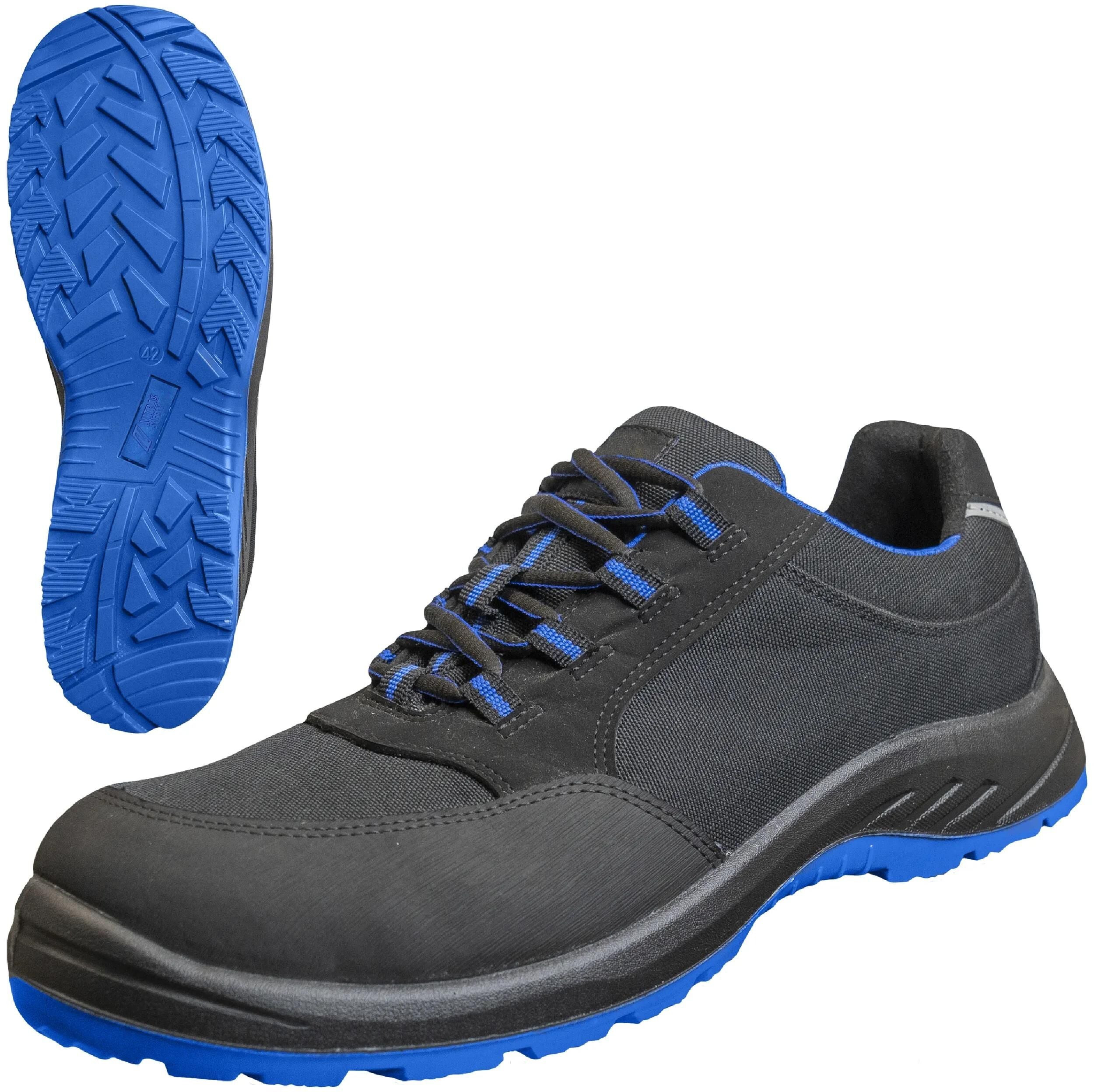 Nitras safety halbschuh solid step safety shoes gr. 45 solid step mid blue