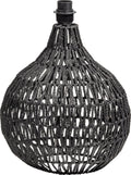 Woood macy tafellampvoet - rattan look - zwart - 44x31x31