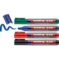 Permanent marker 330 edding schuine punt 1-5mm blauw,groen,zwart,rood 4 stuk