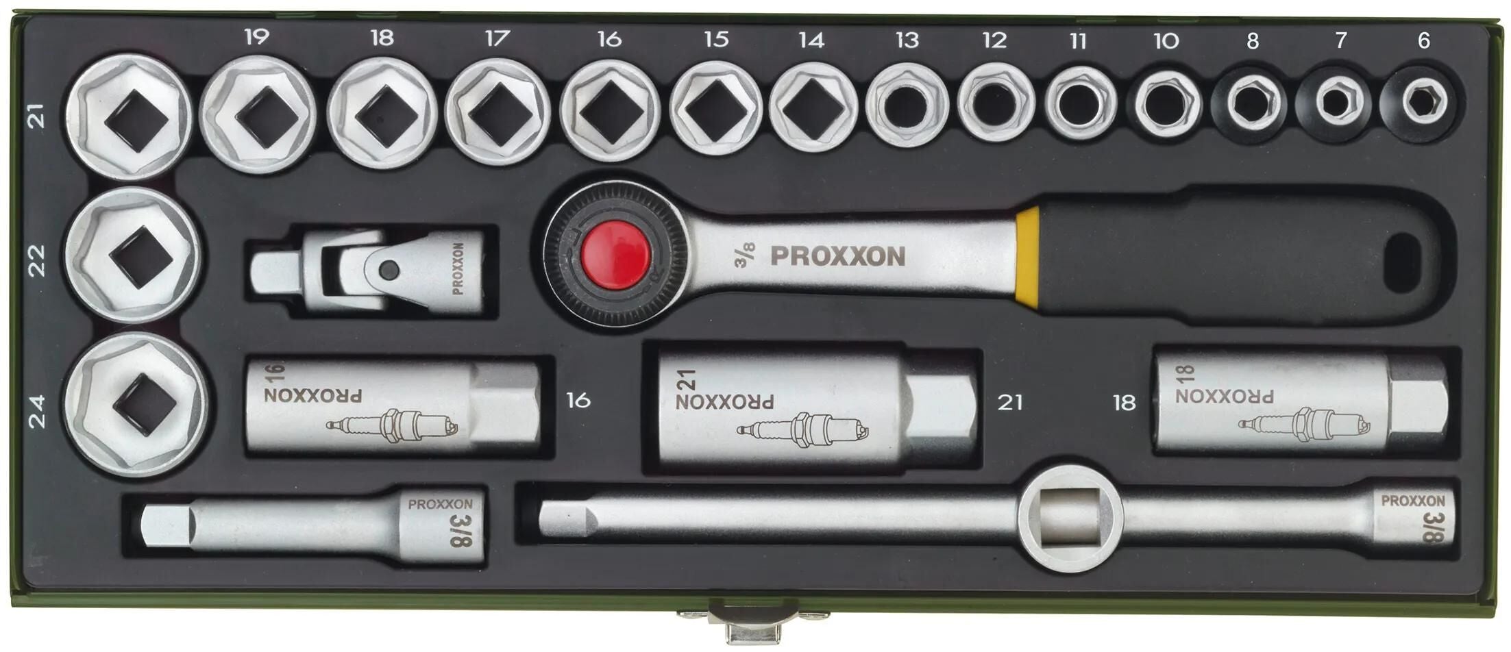 Proxxon industrial - dopsleutelset 3 8 (24-dlg.)
