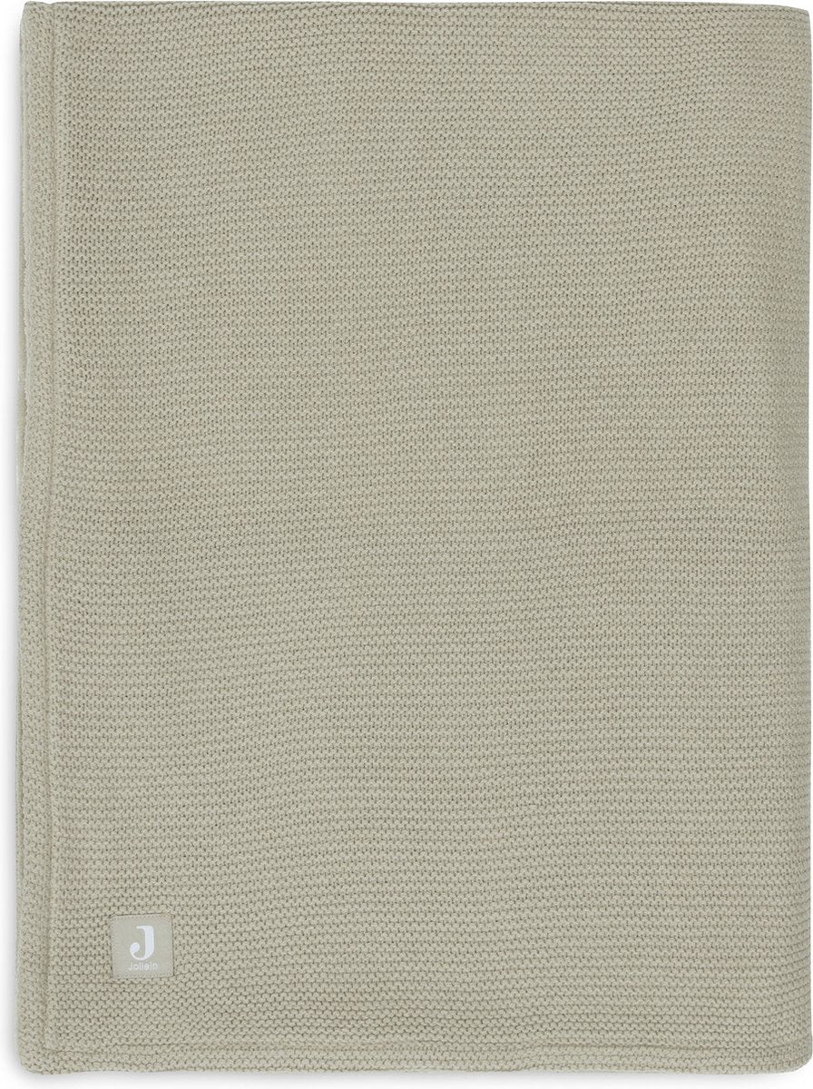 Jollein deken wieg 75x100cm basic knit olive green fleece