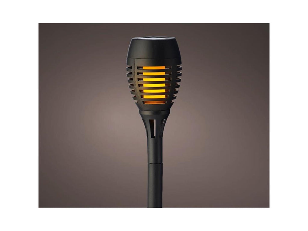 Lumineo solar fakkel kunststof vlam effect ø7,5xh27cm-12l verpakking a 4 stuks