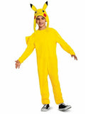 Disguise pokémon, pikachu jumpsuit met capuchon deluxe, maat s (4-6 jaar) s
