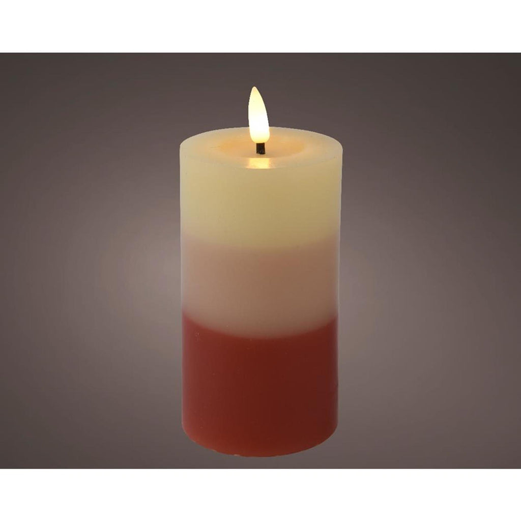 Lumineo led kaars vlamefffect verloop 15cm terra