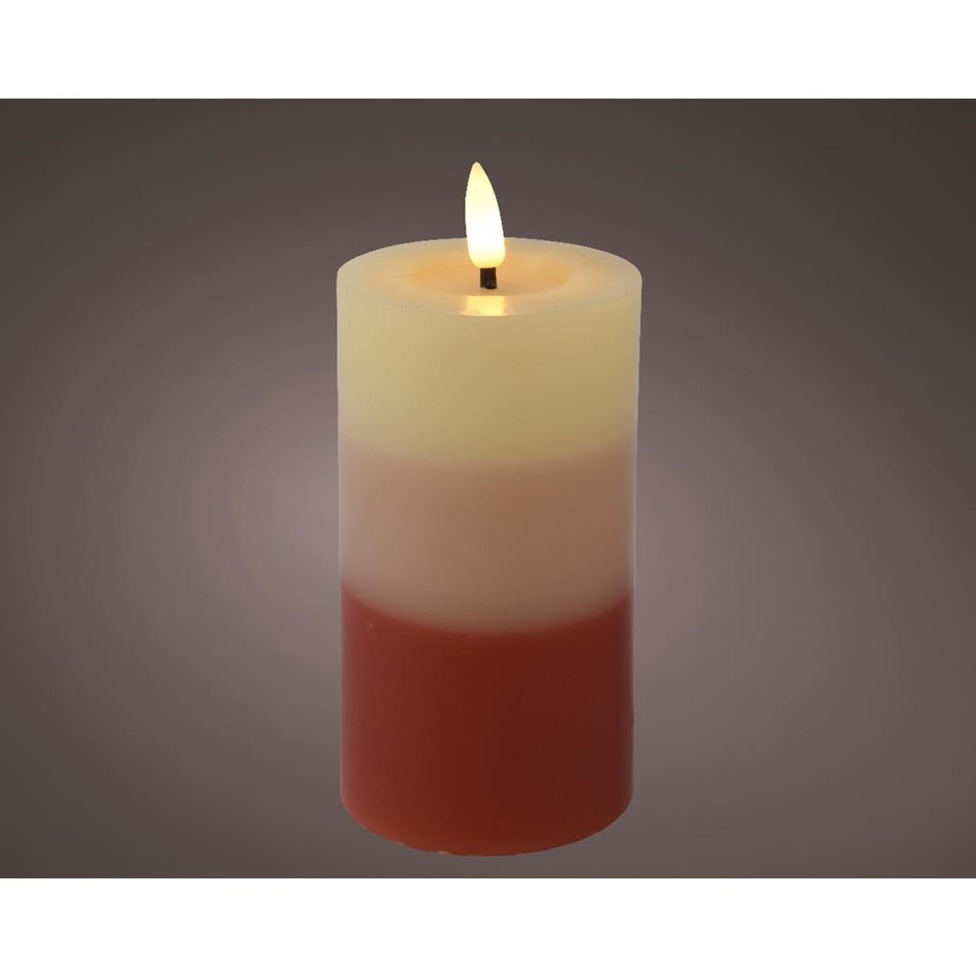 Lumineo led kaars vlamefffect verloop 15cm terra