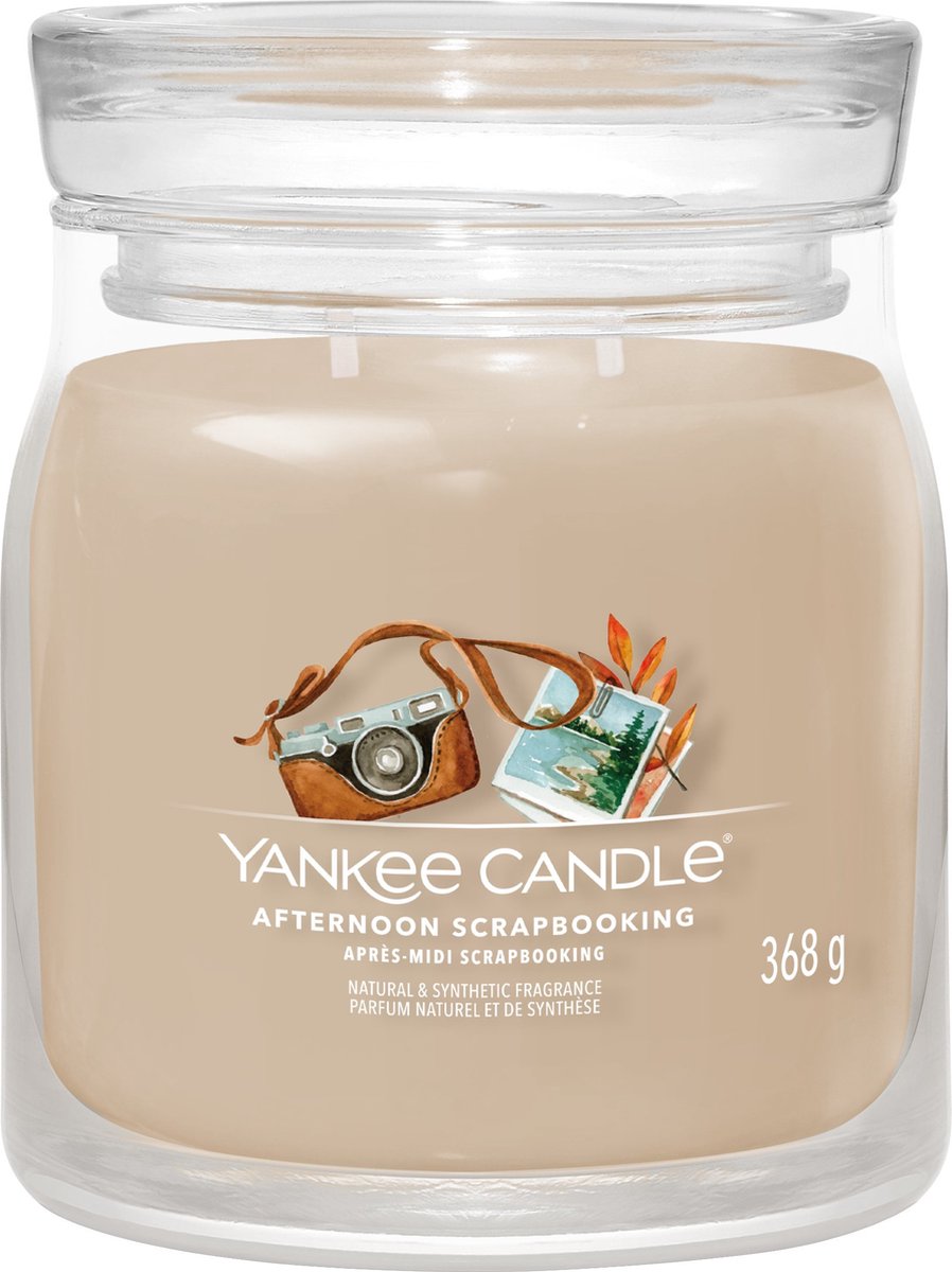 Yankee candle - afternoon scrapbooking medium geurkaars - 50 branduren - 2 lonten