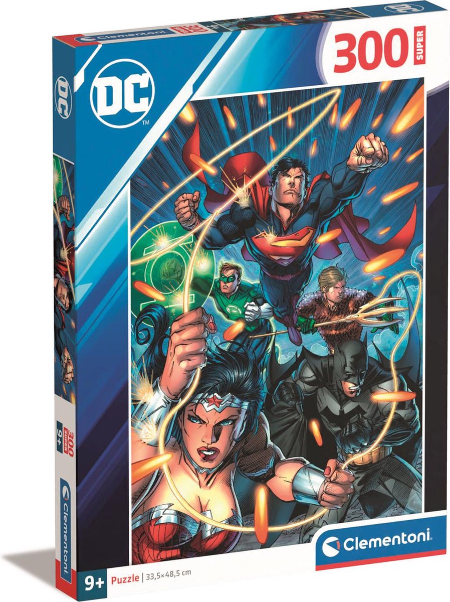 Clementoni - puzzel - 300 stukjes - dc comics justice league - kinderpuzzel - vanaf 9 jaar