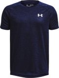 Under armour ua tech 2.0 ss-blu jongens sportshirt - midnight navy - wit