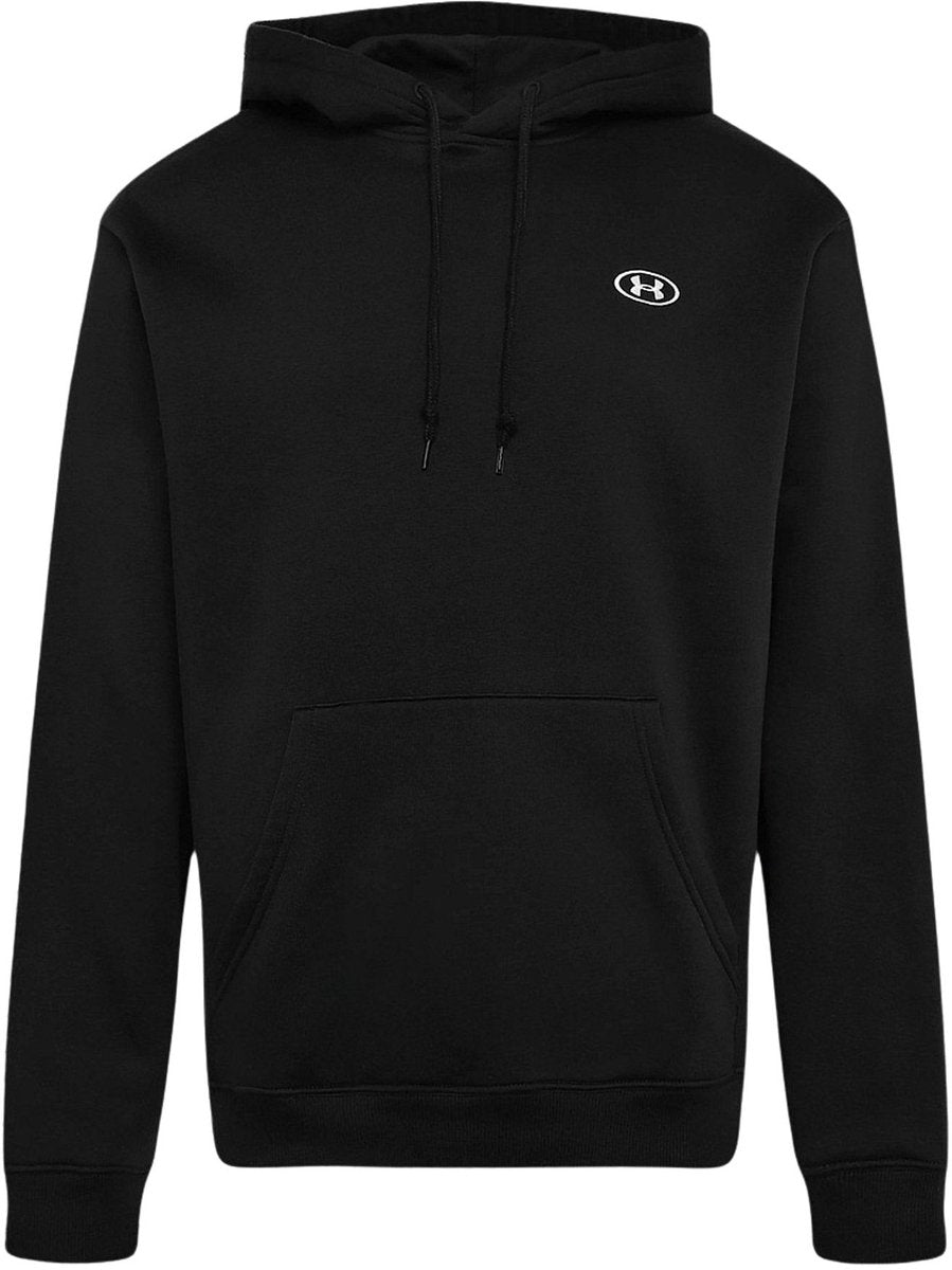 Under armour ua rival flc hoodie-blk heren sporttrui - ultimate zwart - wit m