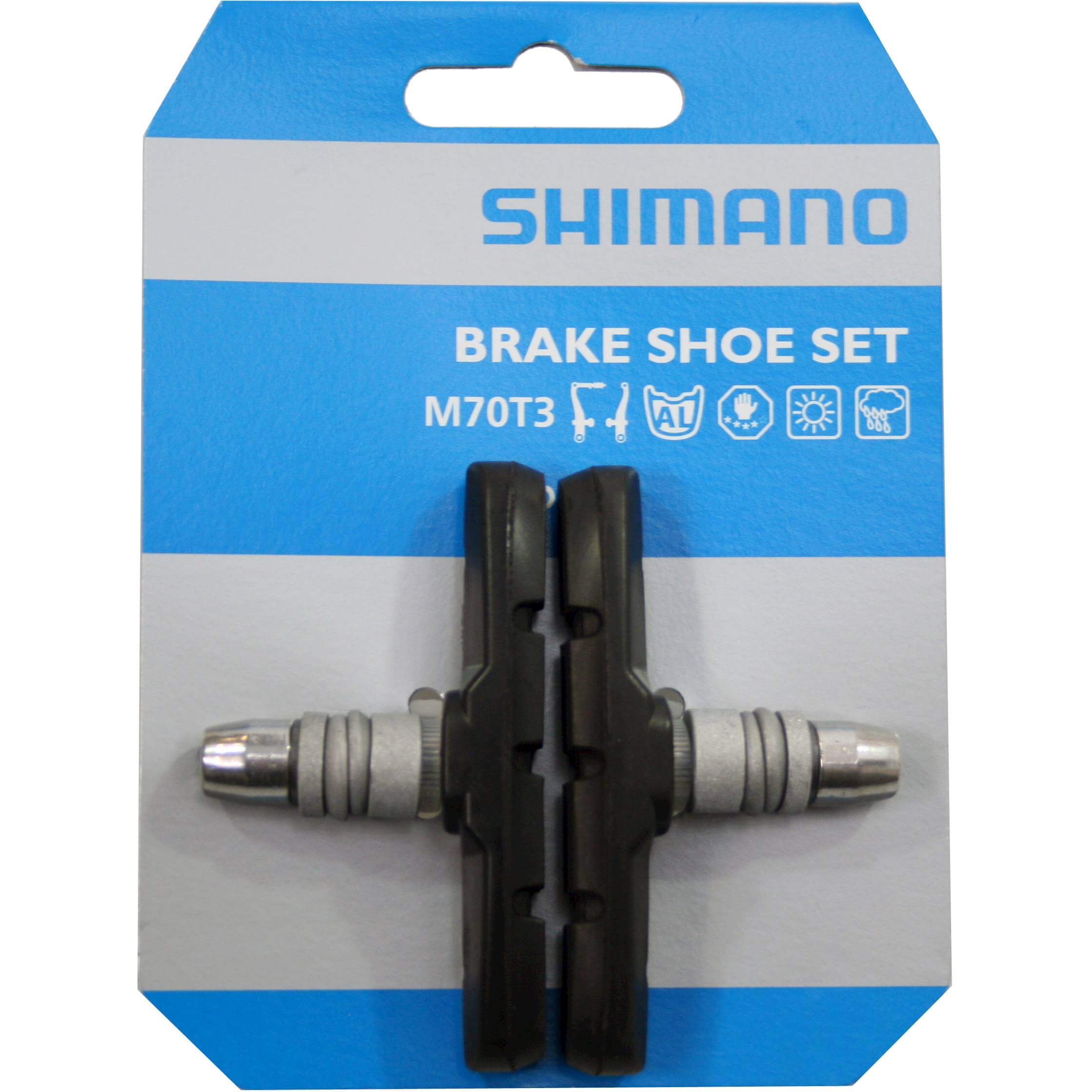 Bremsbelagsatz Shimano M70T3 V-Brake mit Muttern