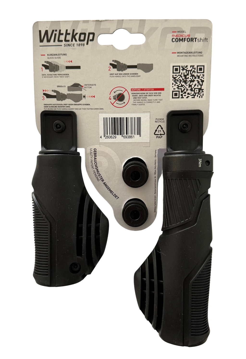 Roveba wittkop medicus comfort set handvatten 135 95 mm met alu klem