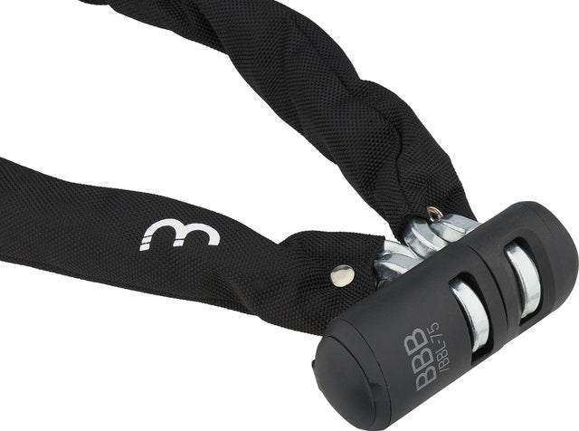 Bbb cycling securechain art 2 fietsslot - kettingslot fiets - sold secure silver - zwart - 90 x 0,9 cm - bbl-75