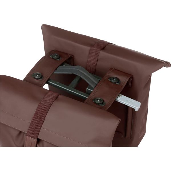 Basil City MIK Doppel-Pannier 28–32 Liter, 12 x 30 x 33 cm, geröstet braun