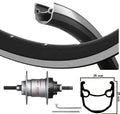 KGS Hinterrad 28 Zoll (622) Felge Stratos Black Silber Nexus 3 R.Brake