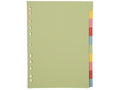Pergamy tabblad a4 pastel karton 11-rings 10-tabs