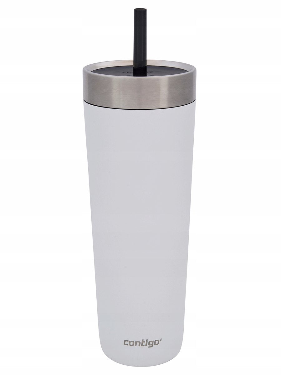Contigo luxe tumbler 720ml thermosbeker met rietje - zout wit
