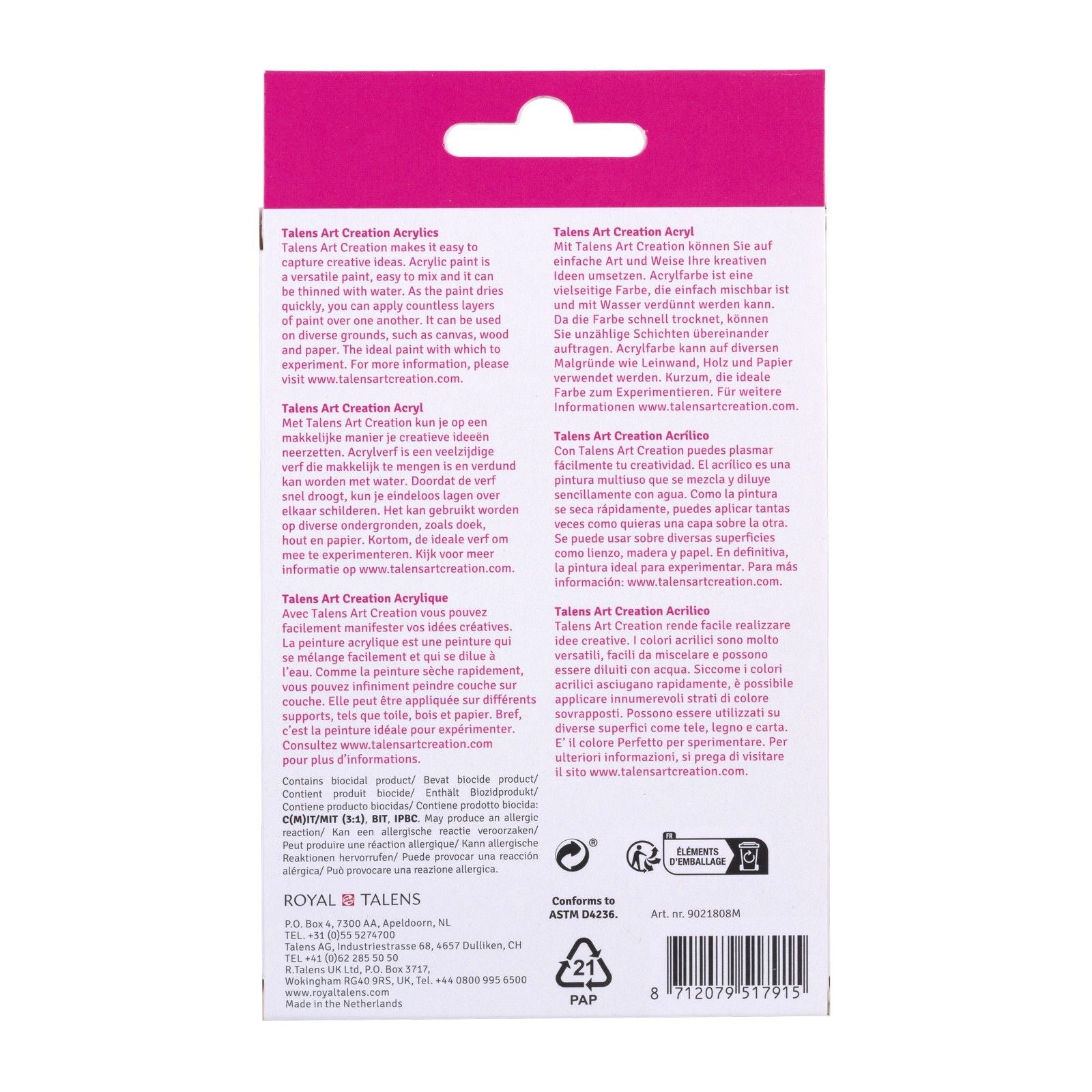 Talens art creation acrylverf set | 8 x 12 ml