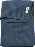 Meyco baby jacquard ledikant deken - flannel - indigo - 100x150cm - 1.0 tog